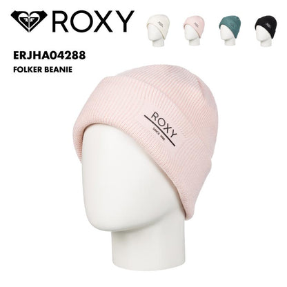 ROXY/ロキシー レディース ニット帽 FOLKER BEANIE 2024-25 SNOW ERJHA04288 帽子 スノボ スキー ビーニー ロゴ ブランド おしゃれ かわいい 防寒 女性用【メール便発送 24FW-04】