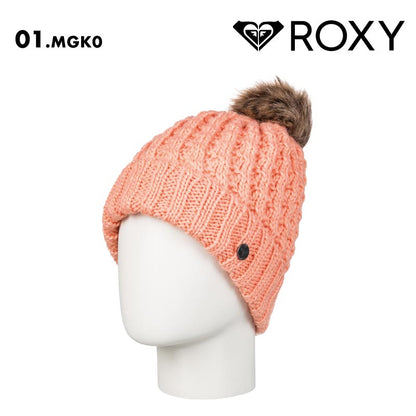 ROXY/ロキシー キッズ ジュニア ニット帽 ボンボン BLIZZARD GIRL BEANIE 2024-25 SNOW ERGHA03329 帽子 スノボ スキー ビーニー ロゴ ブランド おしゃれ かわいい 防寒 ジュニア 子供用 こども用 男の子用 女の子用