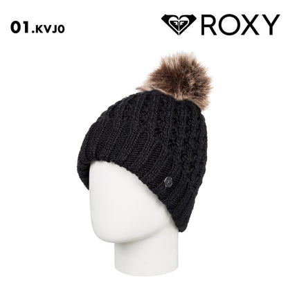 ROXY/ロキシー キッズ ジュニア ニット帽 ボンボン BLIZZARD GIRL BEANIE 2024-25 SNOW TBE243410 帽子 スノボ スキー ビーニー ロゴ ブランド おしゃれ かわいい 防寒 ジュニア 子供用 こども用 男の子用 女の子用