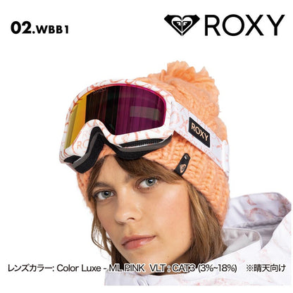 ROXY/ロキシー レディース スノーゴーグル MOONRIDE AF 2024-25 SNOW ERJTG03233 スキー スノボ スノーボード UVカット 平面レンズ マルチレイヤーレンズ くもり防止 ウインタースポーツ カバー付 キズ防止加工 女性用