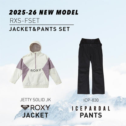 SHELTER JK Top and Bottom Set Snowboard Wear Ladies ROXY SCOLAR RXS-ASET 