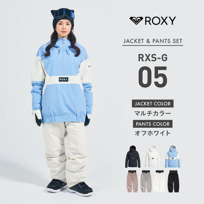 [新作予約 納期11月下旬] ROXY×ICEPARDAL スノーボードウェア レディース 上下セット レギュラーシルエット 中綿入り 撥水 防寒 26-27モデル RXS-G
