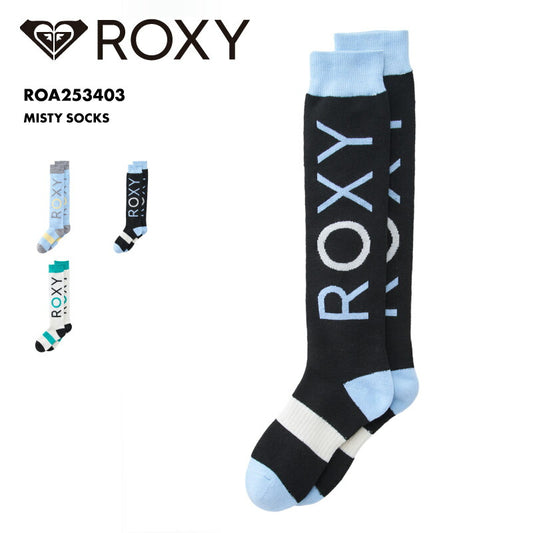 ROXY/ロキシー レディース スノー ソックス MISTY SOCKS 2025-26SNOW ROA253403 靴下 スノボ スノーボード スキー ウインタースポーツ 防寒 くつした ブランド おしゃれ 女性用[メール便発送 25FW-01]