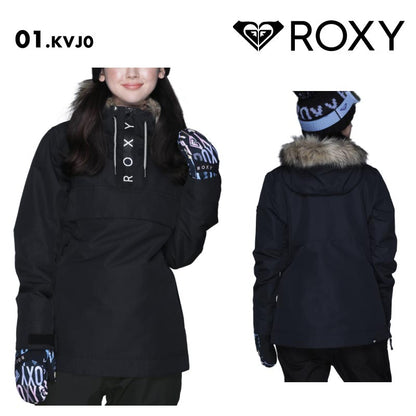 ROXY/ロキシー レディース スノーウェア ジャケット SHELTER JK 2023/24 SNOW ERJTJ03452 アノラックジャケット スキー スノボ サイドファスナー 着脱ファー 防寒 暖かい ロゴ パウダースカート ブランド 女性用