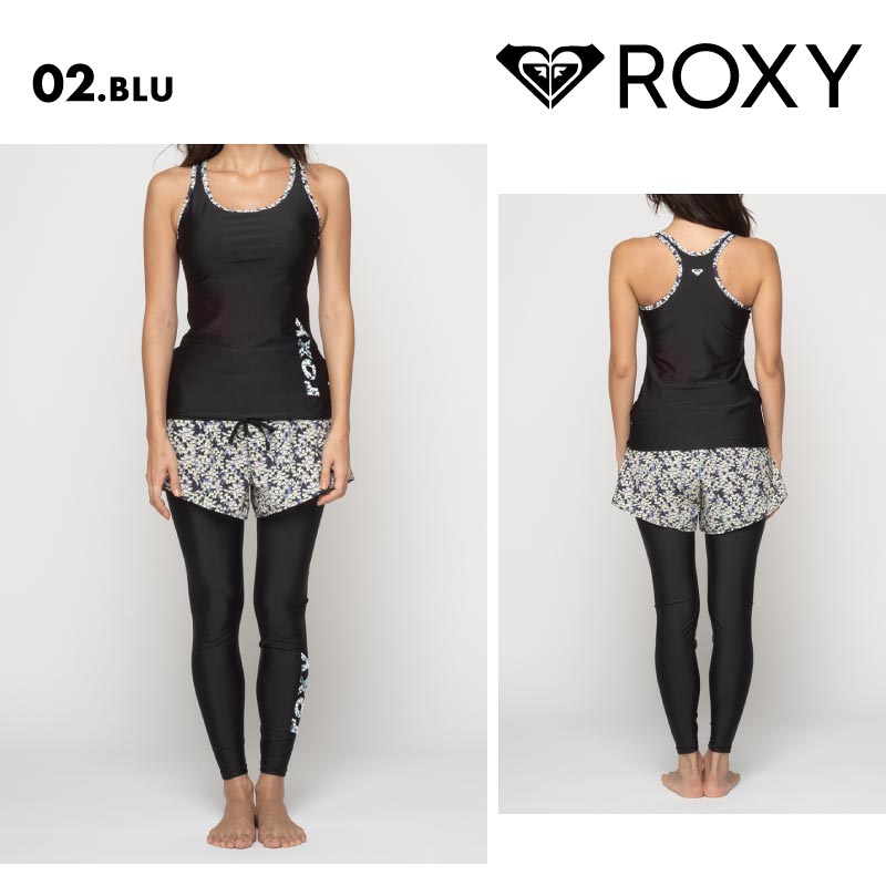 ROXY/ロキシー フィットネス水着 上下SET HERE I COME 2024 FALL SPORTS & FITNESS RSW244500 スイムウェア セパレート セット タンクトップ ショートパンツ レギンス 2点 UVカット かわいい ブランド 女性用