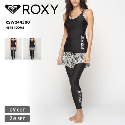 ROXY/ロキシー フィットネス水着 上下SET HERE I COME 2024 FALL SPORTS & FITNESS RSW244500 スイムウェア セパレート セット タンクトップ ショートパンツ レギンス 2点 UVカット かわいい ブランド 女性用