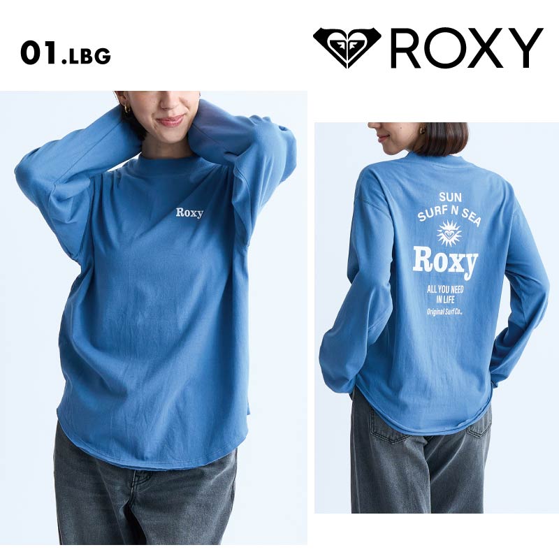 ROXY/ロキシー  長袖 Tシャツ SUN SURF N SEA 2024 FALL&WINTER RLT244045 ロンT ロングTシャツ ロングスリーブ トップス ブランド サーフィン かわいい おしゃれ 黒 白 女性用【メール便発送 24FW-01】