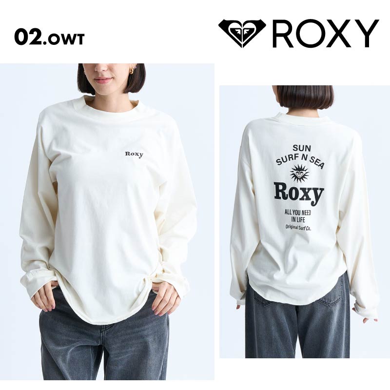 ROXY/ロキシー  長袖 Tシャツ SUN SURF N SEA 2024 FALL&WINTER RLT244045 ロンT ロングTシャツ ロングスリーブ トップス ブランド サーフィン かわいい おしゃれ 黒 白 女性用【メール便発送 24FW-01】