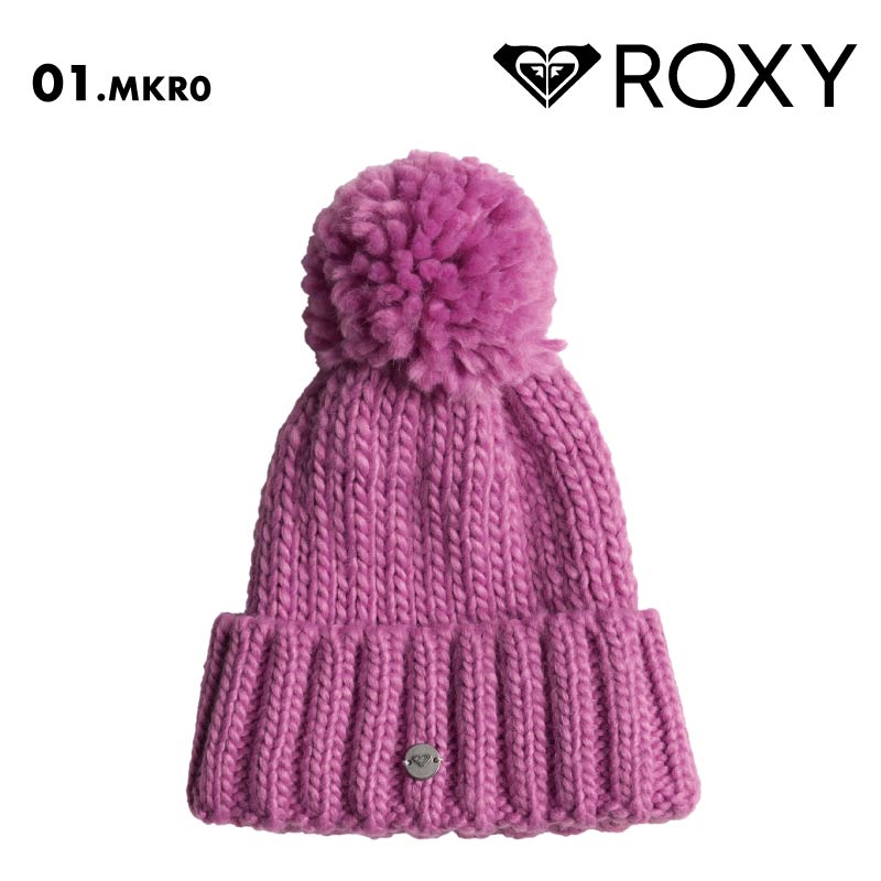 ROXY/ロキシー ニット帽 CAN BE REAL 2024 FALL&WINTER ERLHA03166 ビーニー 防寒 スノボ スノーボード かわいい おしゃれ ニット帽子 ブランド ボンボン ピンク ジュニア 子供用 こども用 男の子用 女の子用