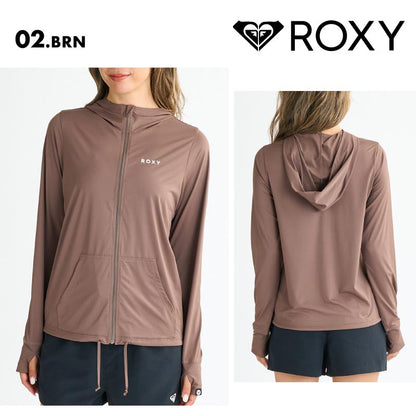 ROXY/ロキシー レディース ジップアップ ラッシュガード AURORA 2025 SPRING JP RLY251029 長袖 Tシャツ ビーチ サーフィン プール 海水浴 海 無地 フーディ サムホール 女性用【メール便発送 25SS-01】