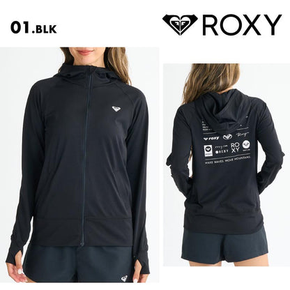 ROXY/ロキシー レディース ジップアップ パーカー ラッシュガード HISTORICAL LOGO HOODIE 2025 SPRING JP RLY251032 長袖 UVカット ビーチ サーフィン プール 海水浴 海 無地 フーディ 正規品 女性用【メール便発送 25SS-01】