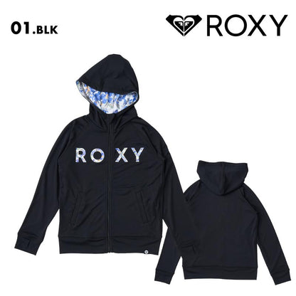 ROXY/ロキシー ジュニア ジップアップ パーカー ラッシュガード MINI ARTSY FLORAL LOGO PARKA 2025 SPRING JP TLY251105 長袖 UVカット ビーチ サーフィン プール 海水浴 海 無地 フーディ 正規品 ジュニア 子供用 こども用 男の子用 女の子用【メール便発送 25SS-01】