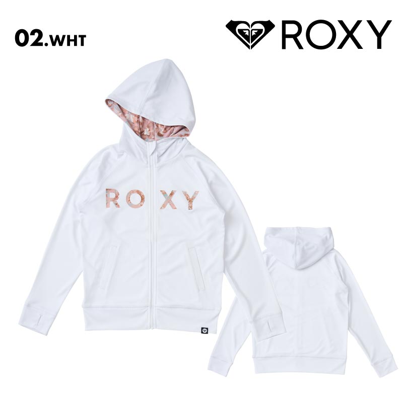 ROXY/ロキシー ジュニア ジップアップ パーカー ラッシュガード MINI ARTSY FLORAL LOGO PARKA 2025 SPRING JP TLY251105 長袖 UVカット ビーチ サーフィン プール 海水浴 海 無地 フーディ 正規品 ジュニア 子供用 こども用 男の子用 女の子用【メール便発送 25SS-01】