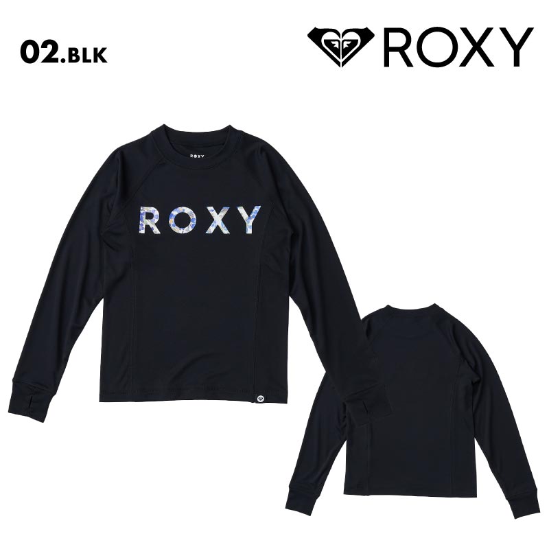 ROXY/ロキシー ジュニア 長袖 ラッシュガード MINI ARTSY FLORAL LOGO 2025 SPRING JP TLY251107 長袖 UVカット ビーチ サーフィン プール 海水浴 海 無地 シンプル 正規品 ジュニア 子供用 こども用 男の子用 女の子用【メール便発送 25SS-01】