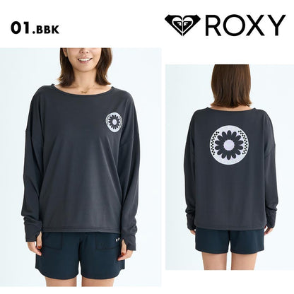 ROXY/ロキシー レディース 長袖 ラッシュガード WILD FLOWER 2025 SUMMER RLY252025 長そで Tシャツ 水着 ビーチ 海 海水浴 ワンポイント おしゃれ かわいい サムホール 女性用【メール便発送 25SS-02】