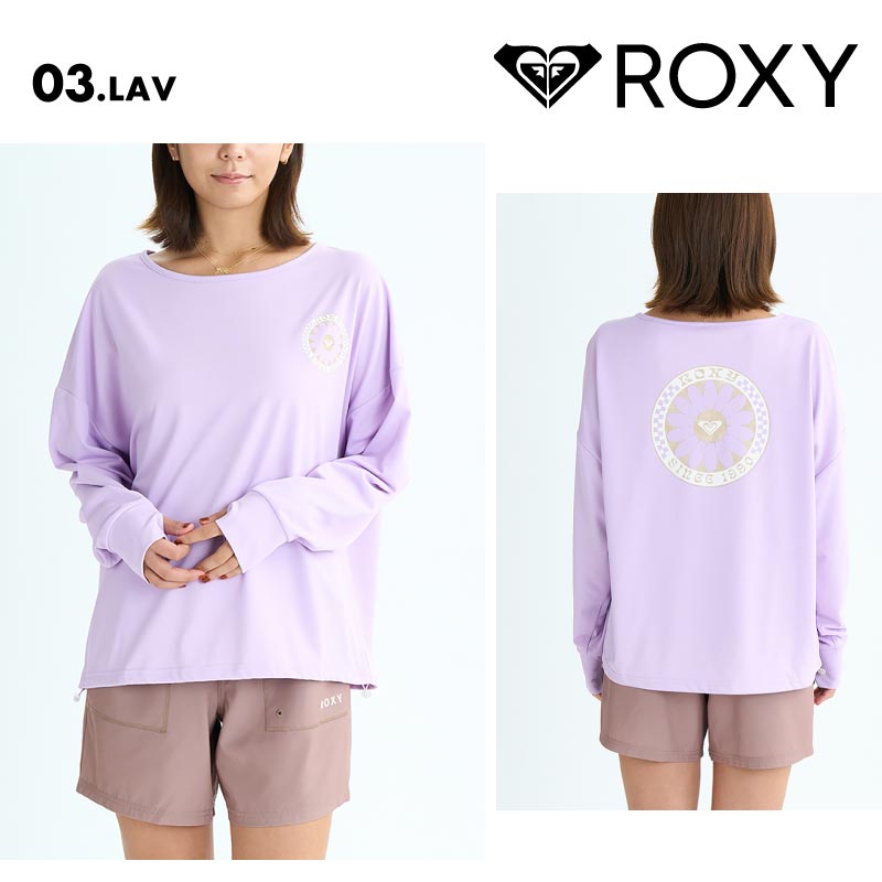 ROXY/ロキシー レディース 長袖 ラッシュガード WILD FLOWER 2025 SUMMER RLY252025 長そで Tシャツ 水着 ビーチ 海 海水浴 ワンポイント おしゃれ かわいい サムホール 女性用【メール便発送 25SS-02】