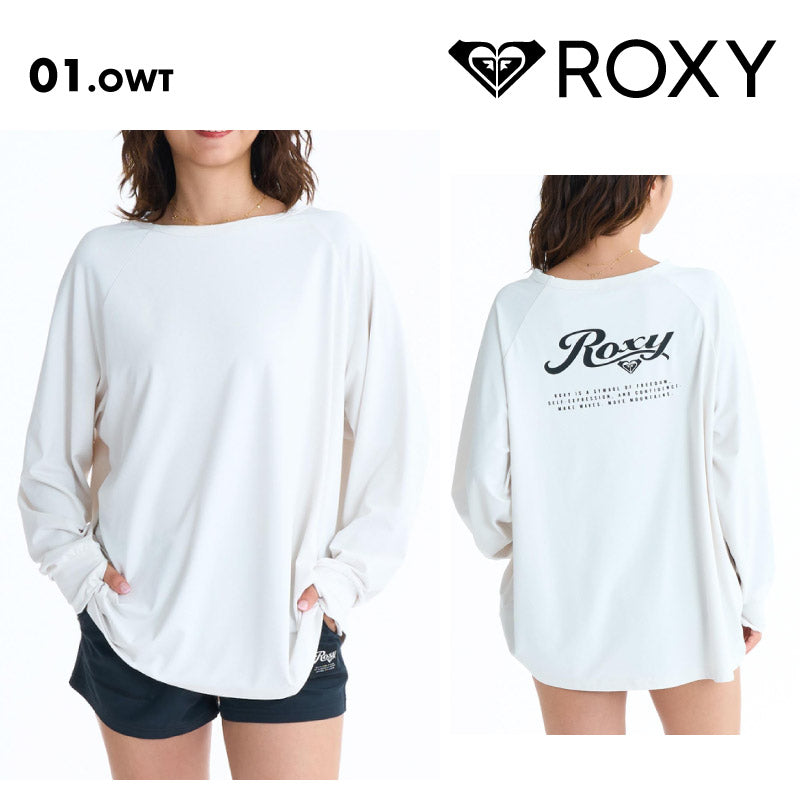 ROXY/ロキシー レディース 長袖 ラッシュガード SOLSHADE L_S 26 SPRING RLY261040 ボード 水着 サーフィン Tシャツ 海水浴 ビーチ サムホール ロング丈 無地 ロゴ 女性用【メール便発送 26SS-01】