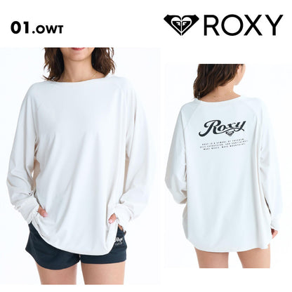 ROXY/ロキシー レディース 長袖 ラッシュガード SOLSHADE L_S 26 SPRING RLY261040 ボード 水着 サーフィン Tシャツ 海水浴 ビーチ サムホール ロング丈 無地 ロゴ 女性用【メール便発送 26SS-01】