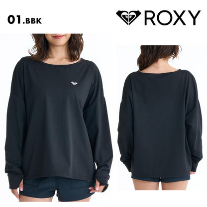 ROXY/ロキシー レディース 長袖 ラッシュガード LUMINA 26 SPRING RLY261029 ボード 水着 サーフィン Tシャツ 海水浴 ビーチ サムホール おしゃれ ボーダー ロゴ 女性用【メール便発送 26SS-01】