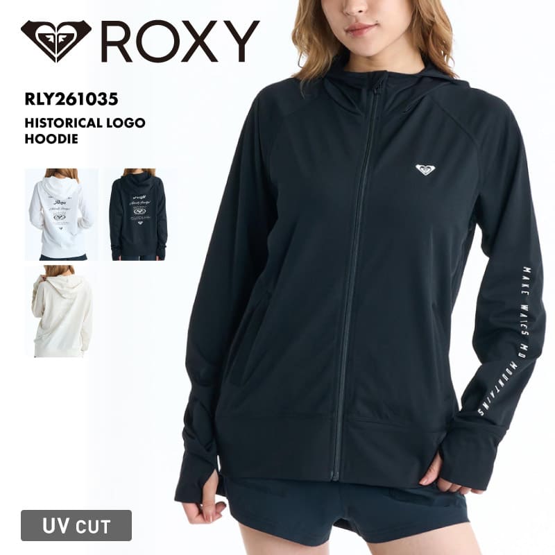 ROXY/ロキシー レディース 長袖 ラッシュガード HISTORICAL LOGO HOODIE 26 SPRING RLY261035 ボード 水着 サーフィン パーカー フーディ フード 海水浴 ビーチ サムホール おしゃれ 女性用【メール便発送 26SS-01】