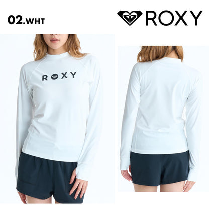 ROXY/ロキシー レディース 長袖 ラッシュガード RASHIE L_S 26 SPRING RLY265039 ボード 水着 サーフィン Tシャツ 海水浴 ビーチ サムホール シンプル 無地 ロゴ 女性用【メール便発送 26SS-01】