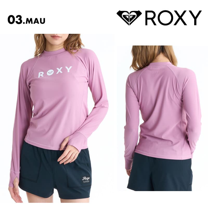 ROXY/ロキシー レディース 長袖 ラッシュガード RASHIE L_S 26 SPRING RLY265039 ボード 水着 サーフィン Tシャツ 海水浴 ビーチ サムホール シンプル 無地 ロゴ 女性用【メール便発送 26SS-01】