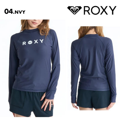 ROXY/ロキシー レディース 長袖 ラッシュガード RASHIE L_S 26 SPRING RLY265039 ボード 水着 サーフィン Tシャツ 海水浴 ビーチ サムホール シンプル 無地 ロゴ 女性用【メール便発送 26SS-01】