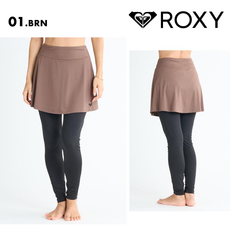 ROXY/ロキシー レディース スカート付き ラッシュガード レギンス SKIRT LEGGINGS 2025 SPRING JP RLY251046 タイツ ラッシュレギンス 水着 スカート付き シンプル 無地 海水浴 海 サーフィン ビーチ 女性用【メール便発送 25SS-01】