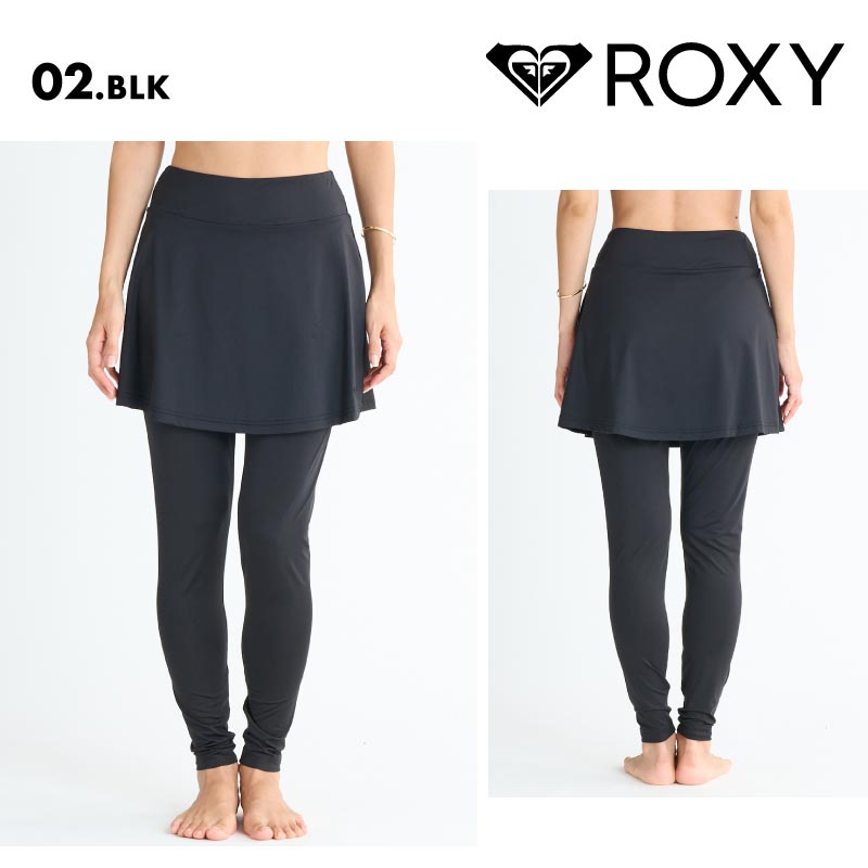 ROXY/ロキシー レディース スカート付き ラッシュガード レギンス SKIRT LEGGINGS 2025 SPRING JP RLY251046 タイツ ラッシュレギンス 水着 スカート付き シンプル 無地 海水浴 海 サーフィン ビーチ 女性用【メール便発送 25SS-01】