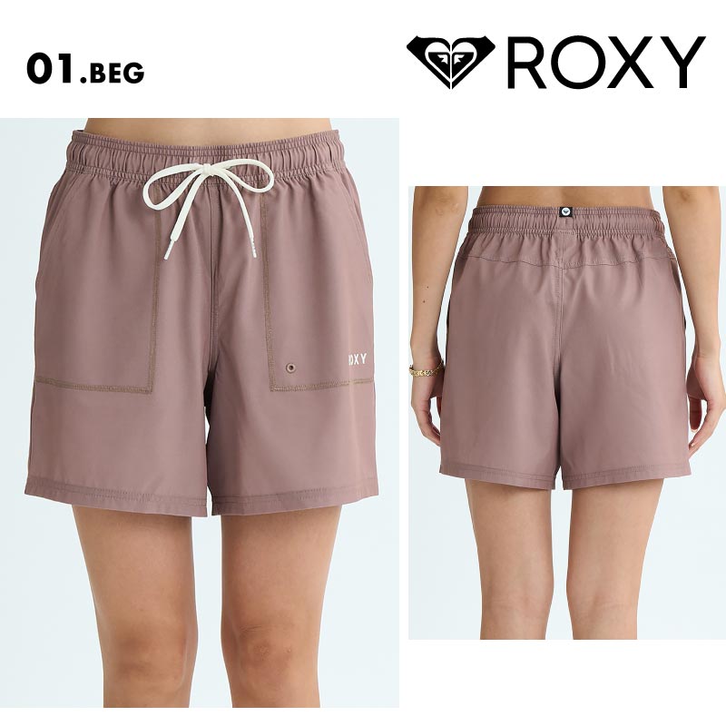 ROXY/ロキシー レディース サーフパンツ COASTLINE 2025 SUMMER RBS252009 ボードショーツ サーフトランクス ビーチ 水着 シンプル ミドル丈 ブランド 無地 おしゃれ ブランド 女性用【メール便発送 25SS-02】