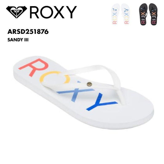 ROXY/ロキシー レディース ビーチサンダル SANDY III 2025 SPRING FOOT ARSD251876 ビーサン おしゃれ ロゴ ブランド ビーチ 海 海水浴 サーフィン プール トングサンダル 女性用[メール便発送 25SS-01]