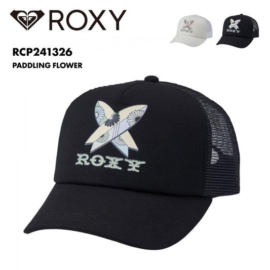 ROXY/ロキシー レディース メッシュ キャップ PADDLING FLOWER 2024 SPRING RCP241326 ロゴ スナップバック 帽子 ぼうし ブラック ブランド おしゃれ ギフト プレゼント 女性用
