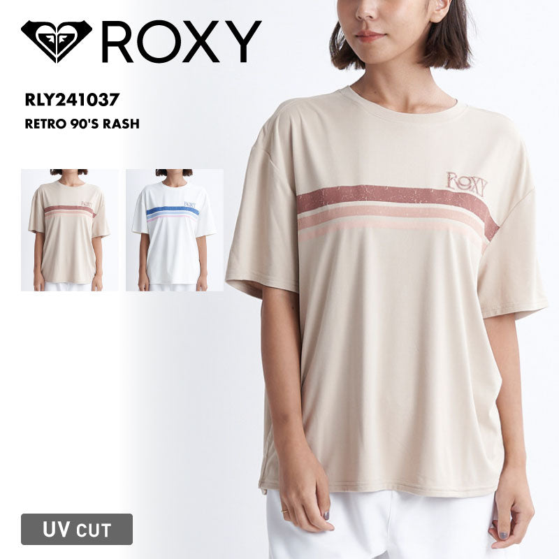 ROXY/ロキシー レディース 半袖 ラッシュガード Tシャツ RETRO 90'S RASH 2024 SPRING RLY241037 UVガード UVカット レトロ オーバーサイズ 体型カバー ブランド 水着 ロゴ 正規品 プール 女性用【メール便発送 24SS-04】