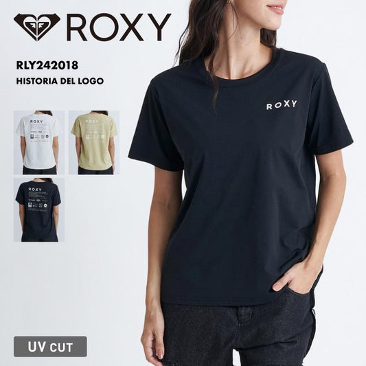 ROXY/ロキシー レディース Tシャツ ラッシュガード HISTORIA DEL LOGO 2024 SUMMER RLY242018 水着 UVカット 紫外線対策 日焼け予防 トップス おしゃれ かわいい ビーチ プール ブランド 女性用【メール便発送 24SS-09】