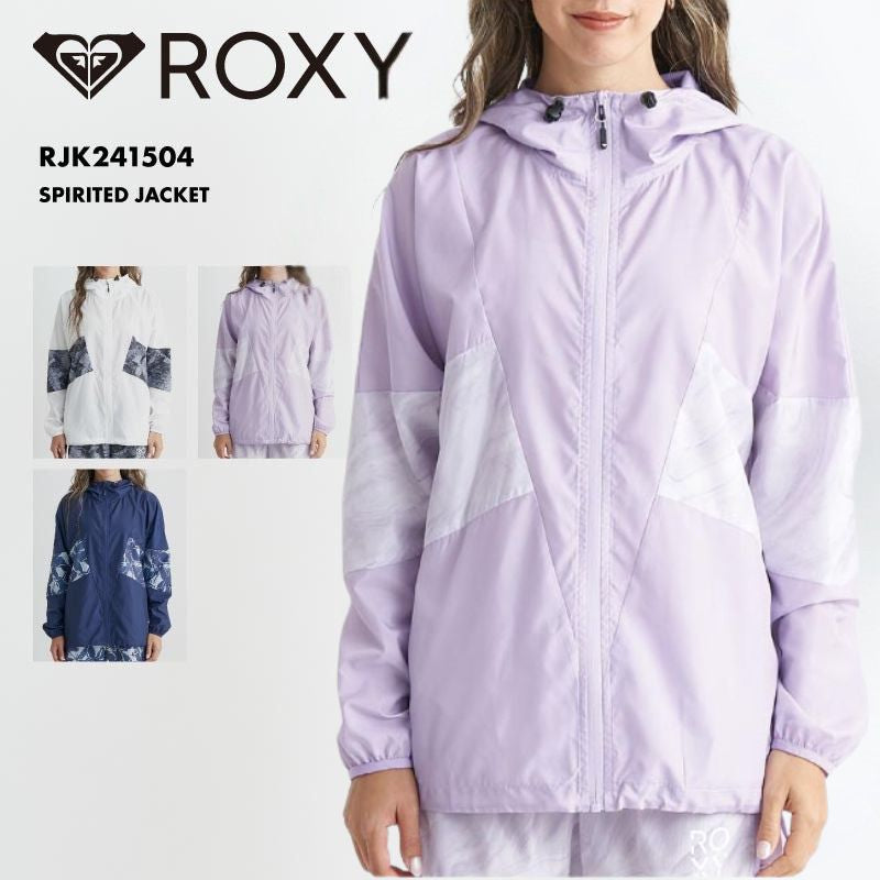 ROXY/ロキシー レディース スプリングジャケット SPIRITED JACKET 2024 SPRING FITNESS 撥水加工 撥水ジャケット アノラックジャケット フード付き RJK241504