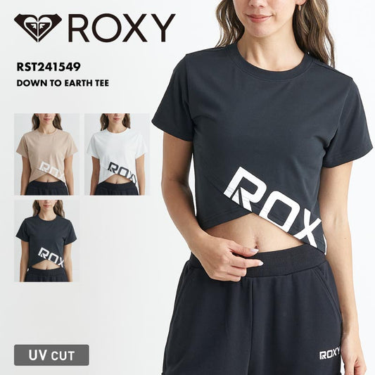 ROXY/ロキシー レディース クロップドTシャツ DOWN TO EARTH TEE 2024 SPRING FITNESS UVカット 速乾 フィットネス スポーツ ヨガ ジム 半袖 トップス RST241549