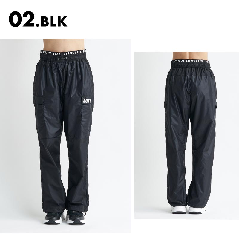 ROXY/ロキシー レディース ナイロンカーゴパンツ STAY TRUE PANTS 2024 SPRING FITNESS RPT241541 カーゴパンツ ワッシャー おおきめ フィットネス ランニング 撥水加工 ブランド パンツ スポーティー ロゴ 女性用