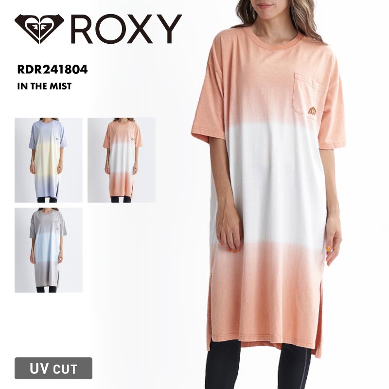 ROXY/ロキシー レディース UVCUT ワンピース IN THE MIST 2024 SPRING RDR241804 ロングワンピース 体型カバー UV加工 グラデ―ジョン スリット ブランド ロゴ スタイルアップ 正規品 シンプル 女性用