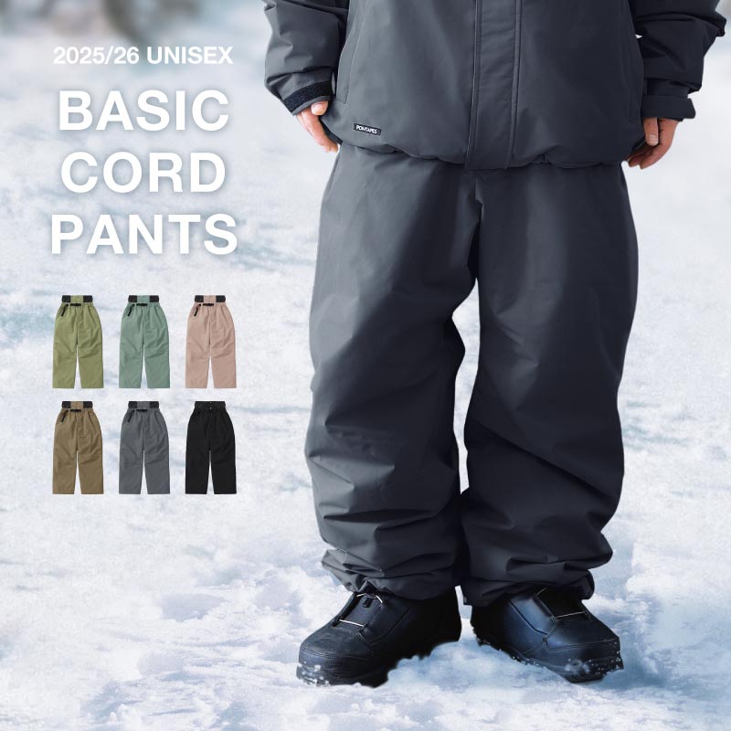 スノーボードウェア メンズ レディース パンツ単品 ルーズシルエット 中綿入り 撥水 防寒 25-26モデル  PONTAPES/ポンタぺス POP-434