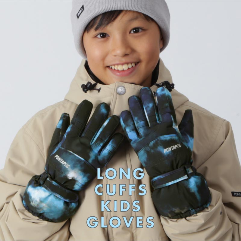 スノーボード グローブ キッズ スノボ スキー スノー 雪遊び 手袋 5本指 防寒 撥水 防水 PONTAPES/ポンタぺス PJR-103 [メール便対応]