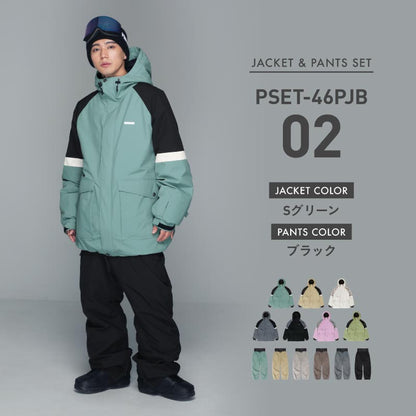 빅 포켓 상하 세트 스노우 보드 웨어 맨즈 레이디스 PONTAPES PSET-46