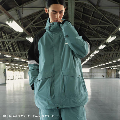 [16~18カラー]スノーボードウェア 上下セット メンズ レディース ルーズシルエット 中綿入り 撥水 防寒 25-26モデル PONTAPES/ポンタぺス PISET-46PJB