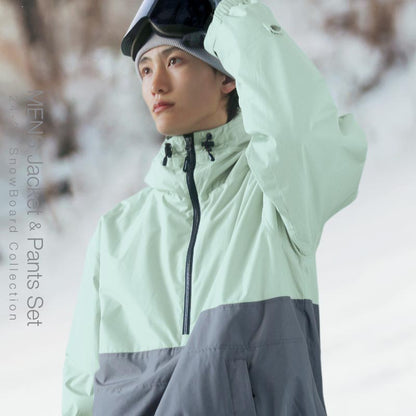 리플렉터 오버 사이즈 재킷 스노우 보드웨어 남성용 여성 PONTAPES POJ-381 스노보 - 선생님 착용 