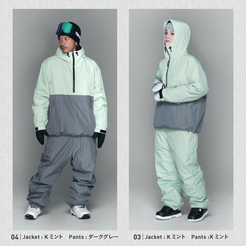 리플렉터 오버 사이즈 재킷 스노우 보드웨어 남성용 여성 PONTAPES POJ-381 스노보 - 선생님 착용 