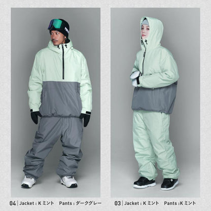 리플렉터 오버 사이즈 재킷 스노우 보드웨어 남성용 여성 PONTAPES POJ-381 스노보 - 선생님 착용 