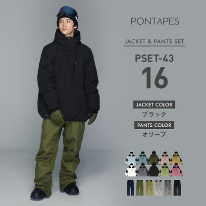 풀오버 상하 세트 스노우 보드웨어 남성용 여성 PONTAPES PSET-44