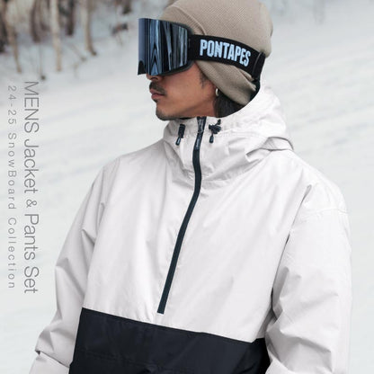 리플렉터 오버 사이즈 재킷 스노우 보드웨어 남성용 여성 PONTAPES POJ-381 스노보 - 선생님 착용 