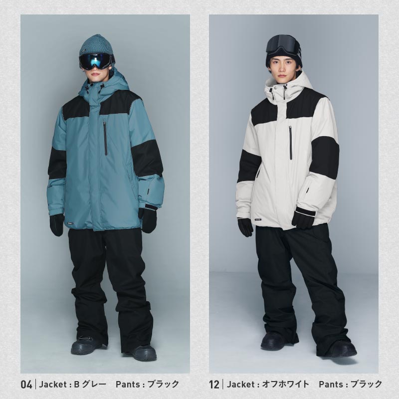 1~16カラー] スノーボードウェア メンズ 上下セット ルーズシルエット