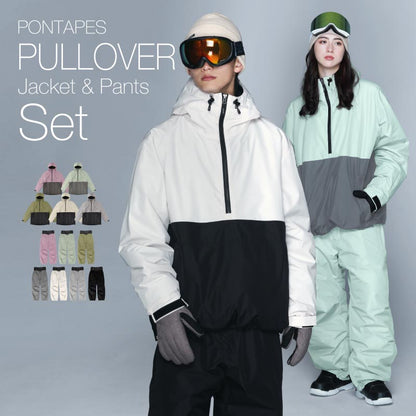 Pullover Top and Bottom Set Snowboard Wear Men's Women's PONTAPES PSET-44