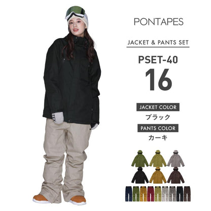 프린트 무늬 상하 세트 스노우 보드 웨어 맨즈 레이디스 PONTAPES PSET-41 